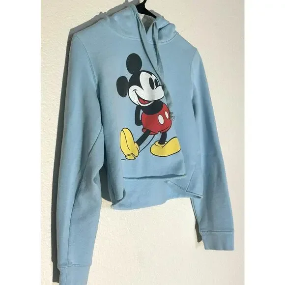 Disney Mickey Mouse Sky Blue Crop Top - Women's Medium - Picture 2 of 4